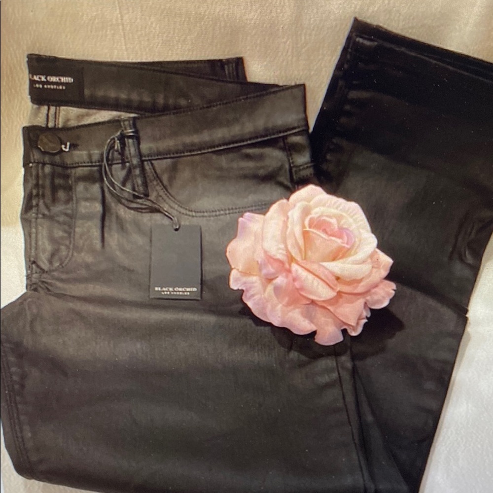 Black Orchid Black Shiney Jeans Size 28